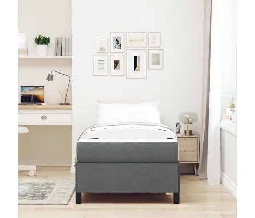 Kastītes Atsperu Gulta Tumši Pelēks, Melns 80 X 200 Cm Vidaxl