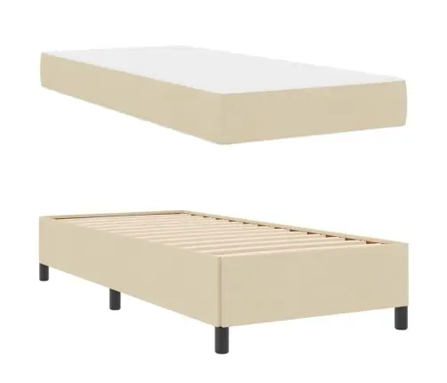 Kiemas Lova Su Čiužiniu Kreminė 90 X 190 Cm Audinys