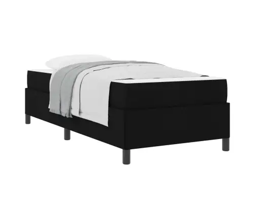 Kastītes Atsperu Gulta Melns, Melns 90 X 200 Cm Vidaxl