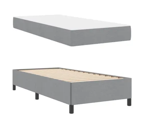 Kastītes Atsperu Gulta Gaiši Pelēks, Melns 100 X 200 Cm Vidaxl