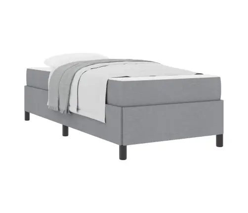 Kastītes Atsperu Gulta Gaiši Pelēks, Melns 100 X 200 Cm Vidaxl