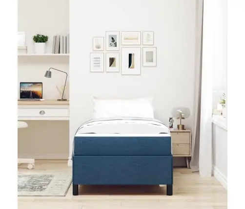 Kastītes Atsperu Gulta Gaiši Pelēks, Melns 100 X 200 Cm Vidaxl