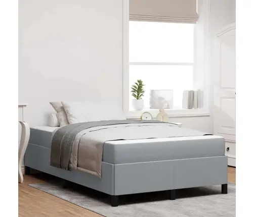 Kastītes Atsperu Gulta Gaiši Pelēks, Melns 120 X 190 Cm Vidaxl