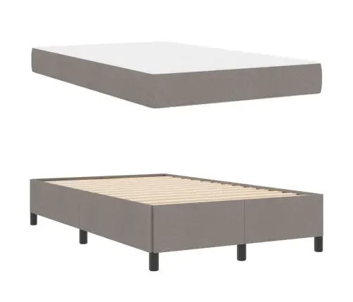 Kastītes Atsperu Gulta Taupe, Melns 120 X 190 Cm Vidaxl