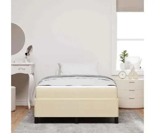 Kastītes Atsperu Gulta Krēmkrāsas Un Melns 120 X 190 Cm Vidaxl