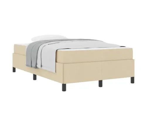 Kastītes Atsperu Gulta Krēmkrāsas Un Melns 120 X 190 Cm Vidaxl