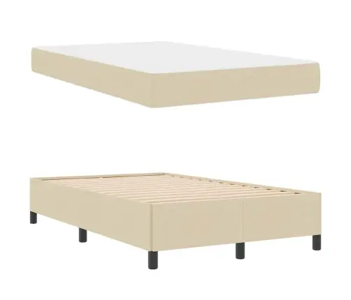 Kastītes Atsperu Gulta Krēmkrāsa, Melns 120 X 200 Cm Vidaxl