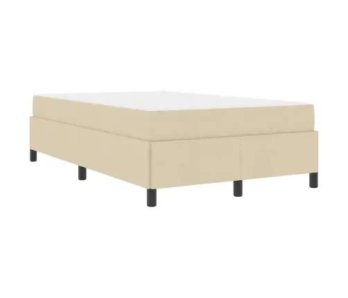 Kastītes Atsperu Gulta Krēmkrāsa, Melns 120 X 200 Cm Vidaxl