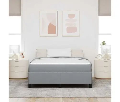 Kastītes Atsperu Gulta Gaiši Pelēks, Melns 140 X 190 Cm Vidaxl