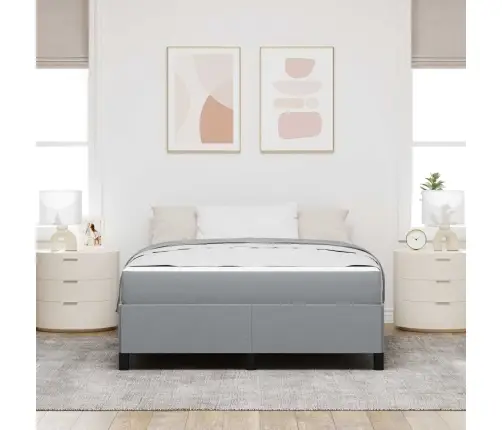 Kiemas Lova Šviesiai Pilka 140 X 200 Cm Audinys