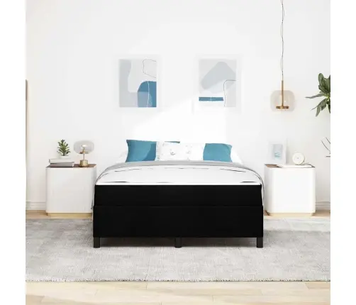 Kastītes Atsperu Gulta Melns, Melns 140 X 200 Cm Vidaxl