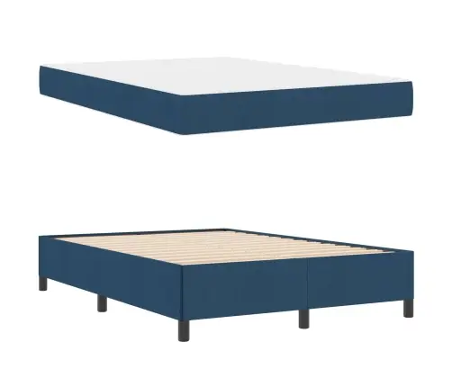 Kastītes Atsperu Gulta Gaiši Pelēks, Melns 140 X 200 Cm Vidaxl