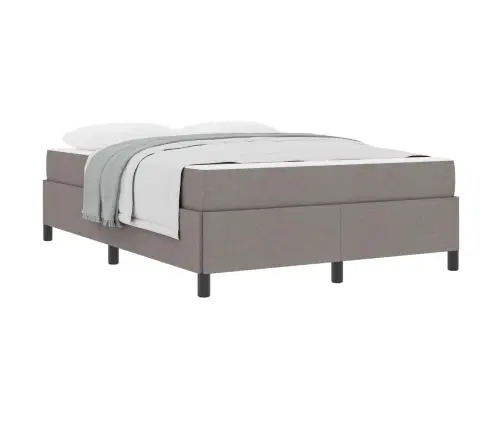 Kastītes Atsperu Gulta Taupe, Melns 160 X 200 Cm Vidaxl