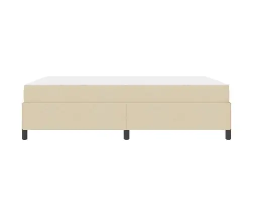 Kastītes Atsperu Gulta Krēmkrāsa, Melns 160 X 200 Cm Vidaxl