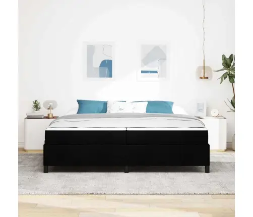 Kastītes Atsperu Gulta Melns, Melns 200 X 200 Cm Vidaxl