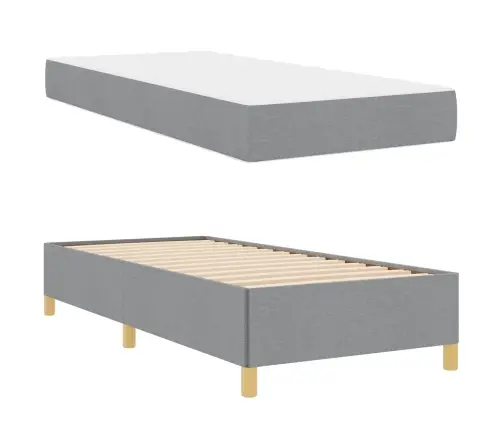 Lovos Rėmas Su Čiužiniu Šviesiai Pilka 80 X 200 Cm Audinys