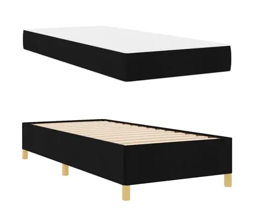 Lovos Rėmas Su Čiužiniu Juoda 80 X 200 Cm Audinys