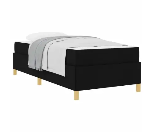 Kastītes Atsperu Gulta Cits Melns Un Balts 90 X 190 Cm Audums Vidaxl