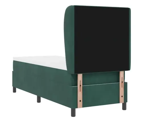 Kastītes Atsperu Gulta Tumši Zaļš 200 X 80 Cm Poliesters Vidaxl