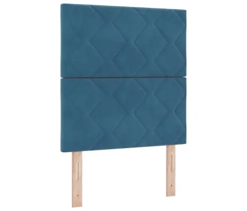 Kastītes Atsperu Gulta Tumši Zils 200 X 80 Cm Poliesters Vidaxl