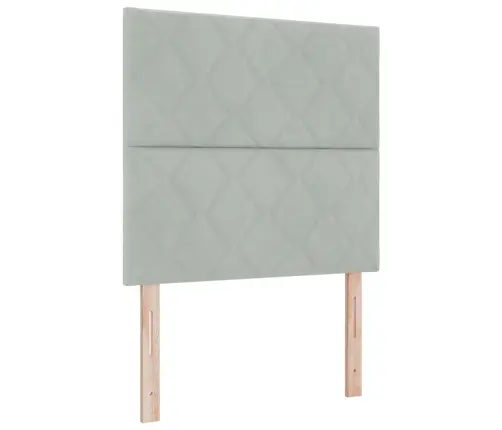 Box Spring Gulta Ar Matraču Gaiši Pelēkā Krāsā 90 X 200 Cm, Samta Vidaxl