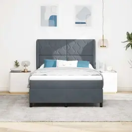 Kastītes Atsperu Gulta Tumši Pelēks 200 X 160 Cm Samts Vidaxl Kastītes Atsperu Gulta Tumši Pelēks 200 X 160 Cm Samts Vidaxl