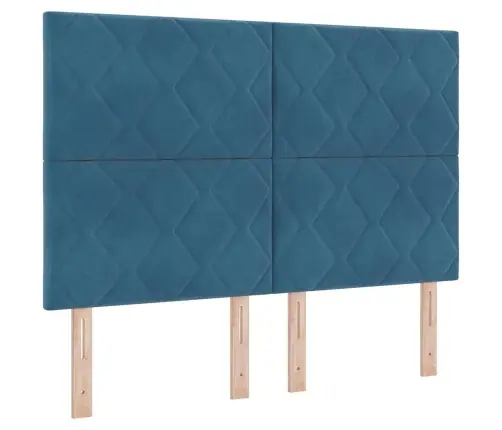 Kastītes Atsperu Gulta Tumši Zils 200 X 160 Cm Poliesters Vidaxl