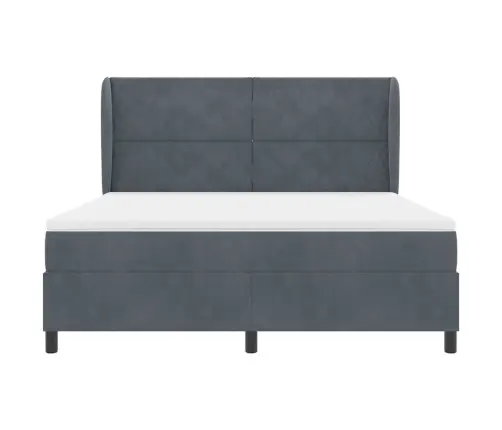 Kastītes Atsperu Gulta Tumši Pelēks 200 X 180 Cm Poliesters Vidaxl