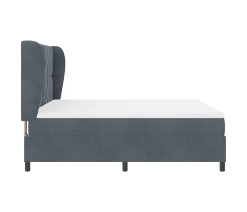 Kastītes Atsperu Gulta Tumši Pelēks 200 X 180 Cm Poliesters Vidaxl