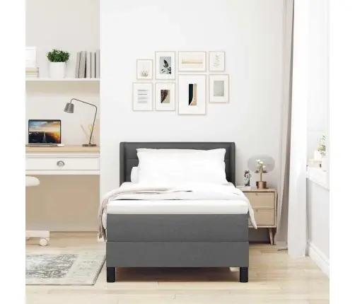 Box Spring Gulta Ar Matraci - Tumši Pelēka, 80 X 200 Cm. Vidaxl