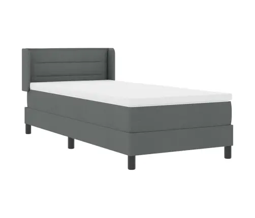 Box Spring Gulta Ar Matraci - Tumši Pelēka, 80 X 200 Cm. Vidaxl