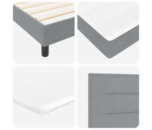 Box Spring Gulta Ar Matraci - Gaiši Pelēkā Krāsā, 90 X 190 Cm, Audums Vidaxl