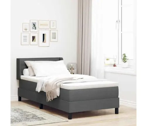 Kontinentālā Gulta Ar Matraci Tumši Pelēka 90 X 200 Cm Vidaxl