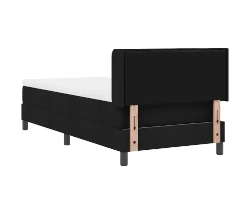 Kastītes Atsperu Gulta Melna 90 X 200 Cm Audums Un Putas Vidaxl