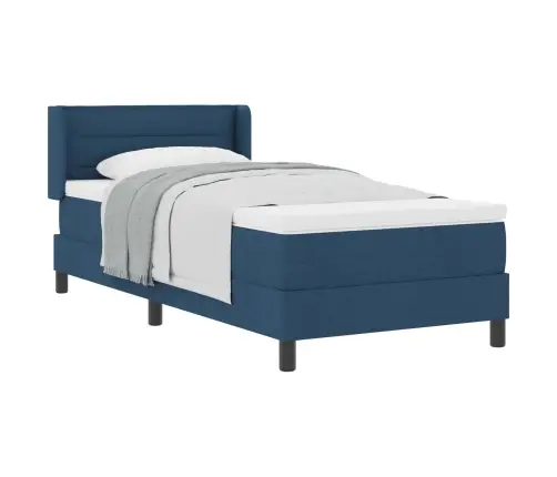 Box Spring Gulta Ar Matraci, Zila, 90 X 200 Cm, Audums. Vidaxl