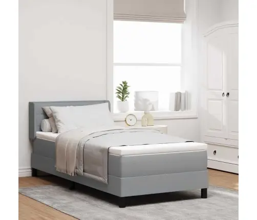 Box Spring Gulta Ar Matraci - Gaiši Pelēkā Krāsā, 100 X 200 Cm, Audums Vidaxl Box Spring Gulta Ar Matraci - Gaiši Pelēkā Krāsā, 100 X 200 Cm, Audums Vidaxl