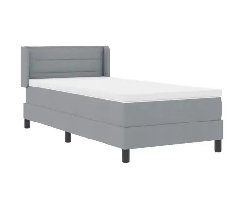 Box Spring Gulta Ar Matraci - Gaiši Pelēkā Krāsā, 100 X 200 Cm, Audums Vidaxl Box Spring Gulta Ar Matraci - Gaiši Pelēkā Krāsā, 100 X 200 Cm, Audums Vidaxl