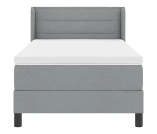Box Spring Gulta Ar Matraci - Gaiši Pelēkā Krāsā, 100 X 200 Cm, Audums Vidaxl Box Spring Gulta Ar Matraci - Gaiši Pelēkā Krāsā, 100 X 200 Cm, Audums Vidaxl