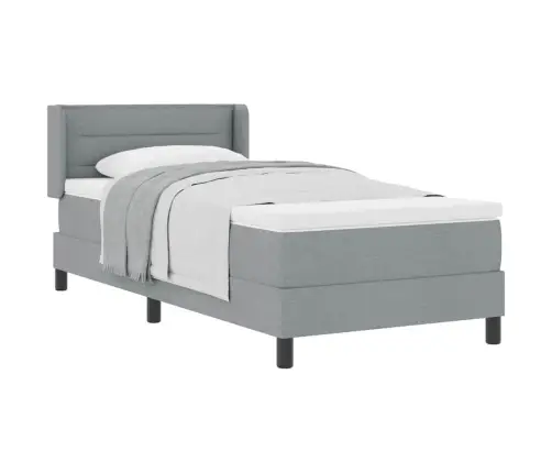 Box Spring Gulta Ar Matraci - Gaiši Pelēkā Krāsā, 100 X 200 Cm, Audums Vidaxl Box Spring Gulta Ar Matraci - Gaiši Pelēkā Krāsā, 100 X 200 Cm, Audums Vidaxl
