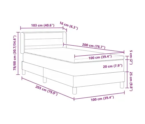 Box Spring Gulta Ar Matraci - Gaiši Pelēkā Krāsā, 100 X 200 Cm, Audums Vidaxl Box Spring Gulta Ar Matraci - Gaiši Pelēkā Krāsā, 100 X 200 Cm, Audums Vidaxl