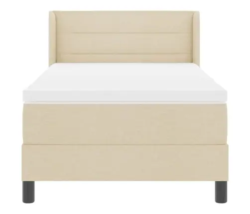 Box Spring Gulta Ar Matraci Krēmkrāsā, 100 X 200 Cm, Audums. Vidaxl