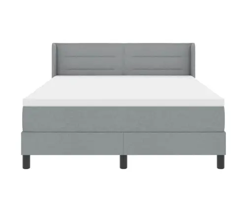 Kastītes Atsperu Gulta Gaiši Pelēks 200 X 140 Cm Poliesters Vidaxl