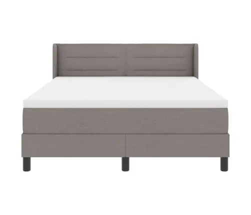 Kontinentālā Gulta Ar Matraci Pelēkbrūna 140 X 200 Cm Vidaxl
