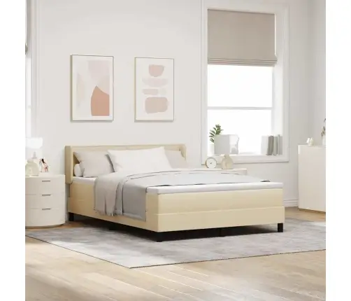 Kontinentālā Gulta Ar Matraci Ar Matraci Krēmkrāsa 160 X 200 Cm Vidaxl