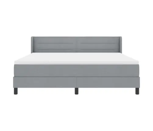 Kontinentālā Gulta Ar Matraci Gaiši Pelēks 180 X 200 Cm Vidaxl