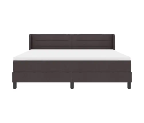 Kiemas Lova Su Čiužiniu Tamsiai Rudas 200 X 180 Cm Poliesteris