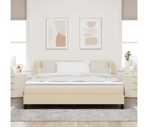 Kontinentālā Gulta Ar Matraci Ar Matraci Krēmkrāsa 180 X 200 Cm Vidaxl