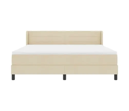 Kontinentālā Gulta Ar Matraci Ar Matraci Krēmkrāsa 180 X 200 Cm Vidaxl