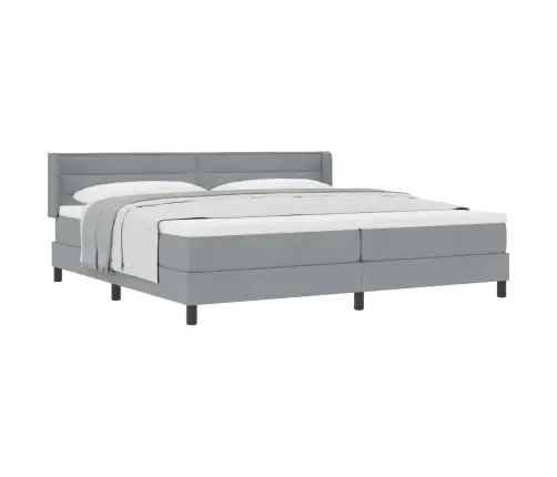 Kastītes Atsperu Gulta Gaiši Pelēks 200 X 200 Cm Poliesters Vidaxl