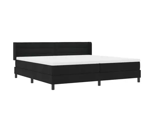 Kastītes Atsperu Gulta Melna 200 X 200 Cm Audums Un Putas Vidaxl